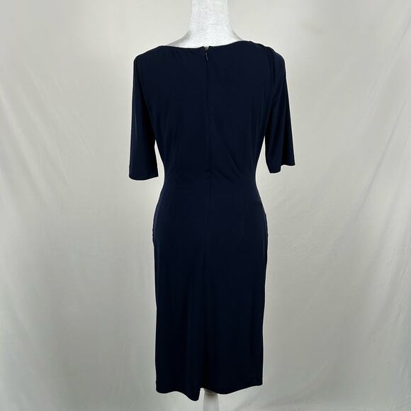 Vince Camuto Navy Short Sleeve Bodycon Stretch Dress 4 Small Business Party - Picture 3 of 4